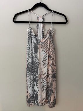 Sam & Lavi Pink and Gray Printed Mini Dress